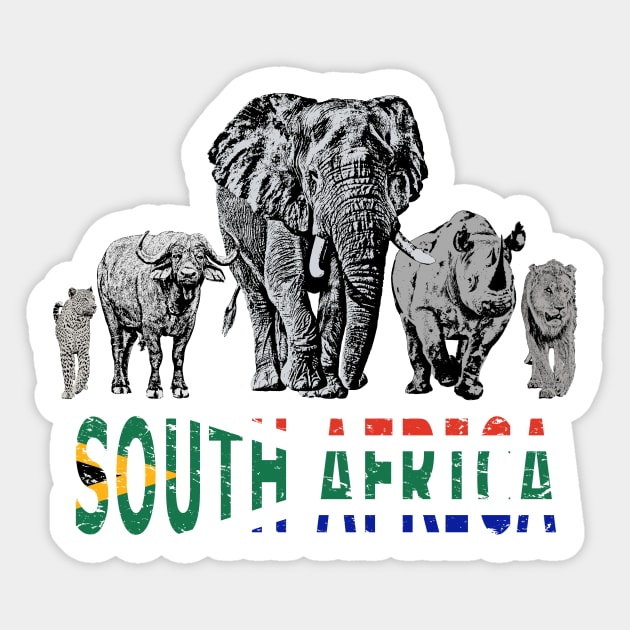 Africa's Big 5 for South Africa Wildlife Fans Sticker by scotch